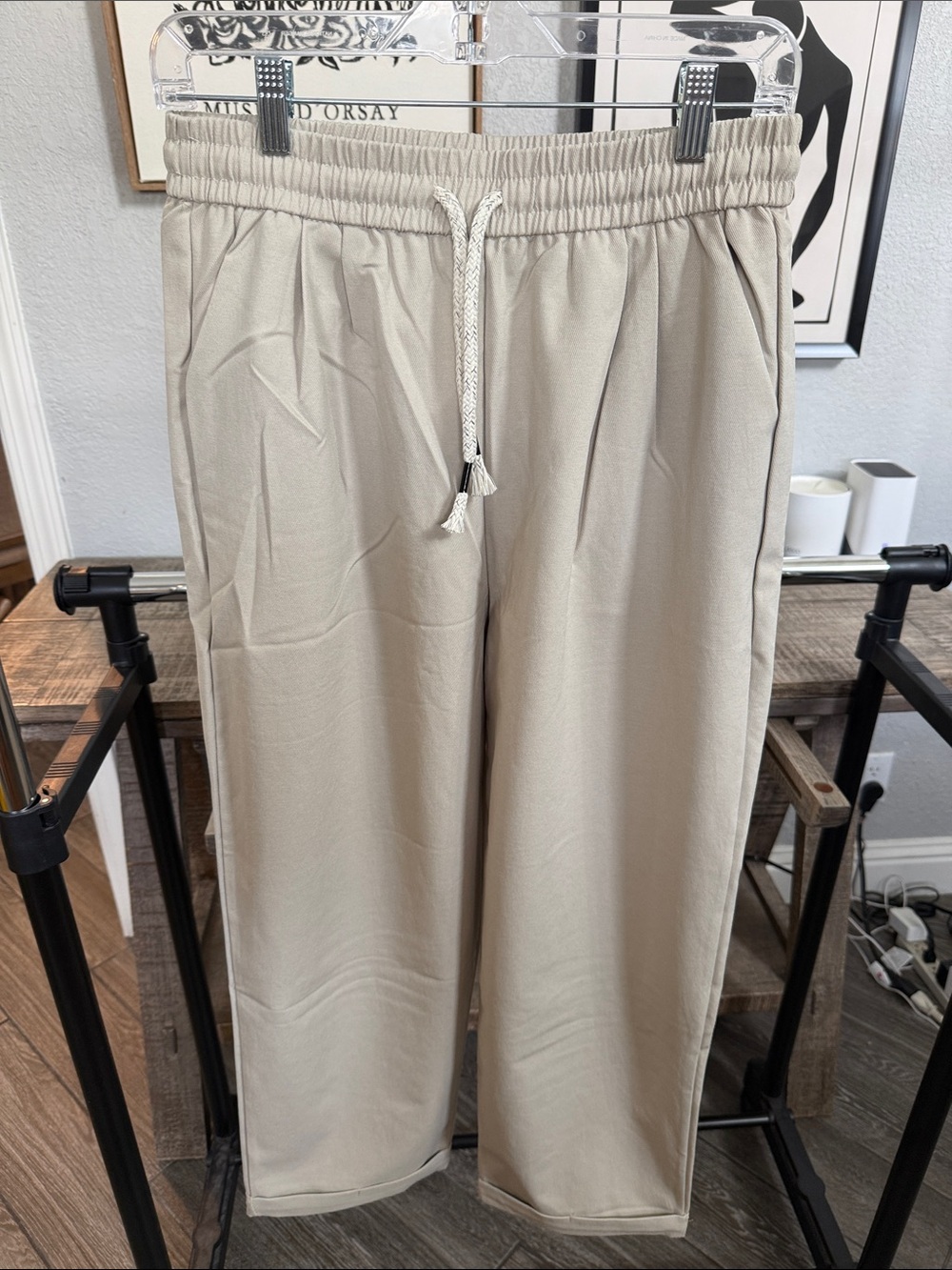 Women’s Beige Drawstring Pants